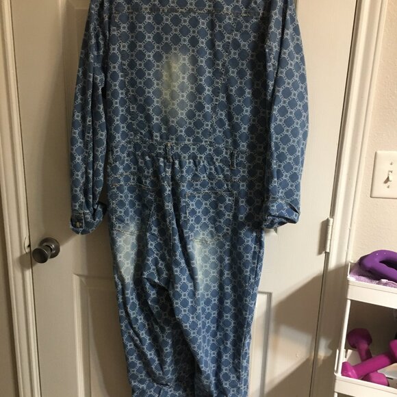 Ashley Stewart Distressed Denim Jumpsuit Size 16 NWT  J1 - Picture 4 of 8